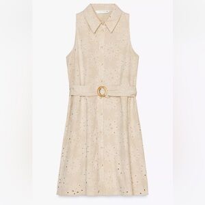Elegant Beige Sleeveless Dress